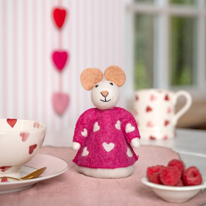 Sjaal met een Verhaal - Decoratie Muis Sweetheart Fuchsia