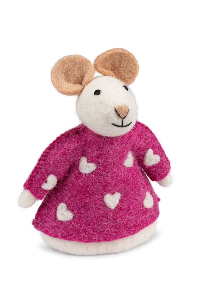 Sjaal met een Verhaal - Decoratie Muis Sweetheart Fuchsia