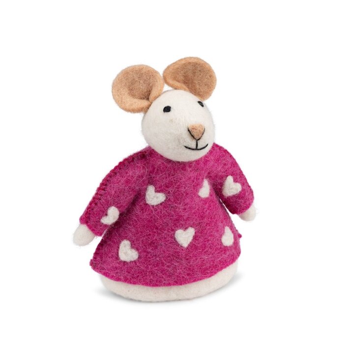 Sjaal met een Verhaal - Decoratie Muis Sweetheart Fuchsia