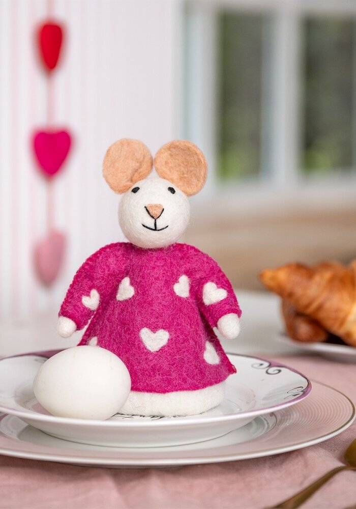 Sjaal met een Verhaal - Decoratie Muis Sweetheart Fuchsia