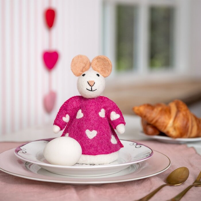 Sjaal met een Verhaal - Decoratie Muis Sweetheart Fuchsia