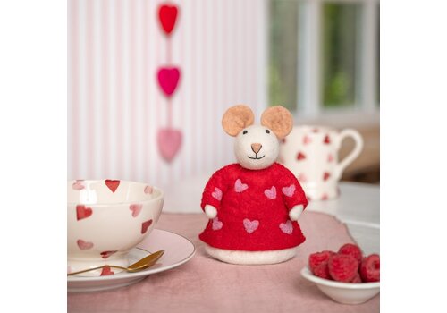 Sjaal met Verhaal Decoratie Muis Sweetheart Rood - Sjaal met een Verhaal