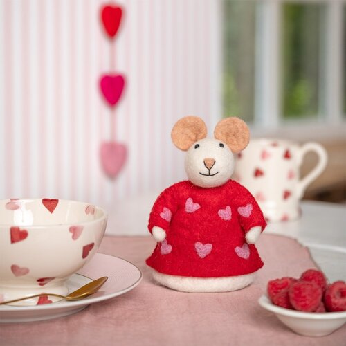 Decoratie Muis Sweetheart Rood - Sjaal met een Verhaal 