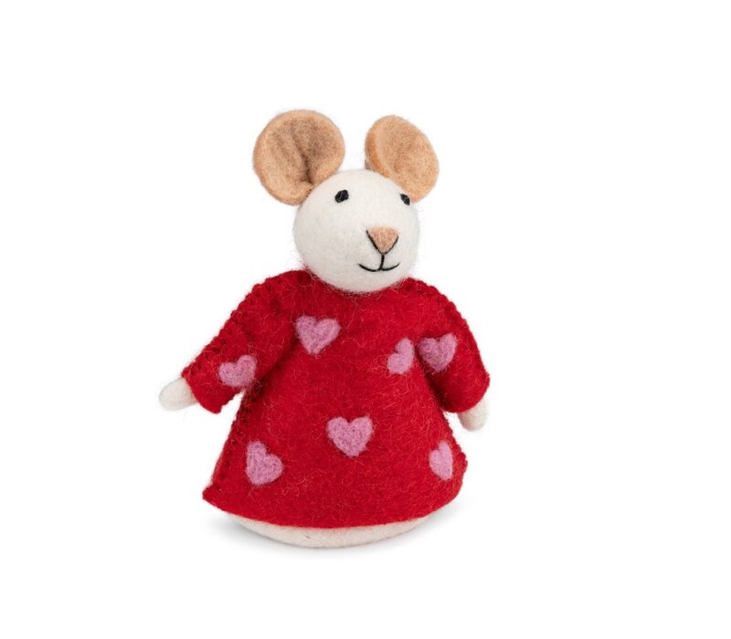 Sjaal met een Verhaal - Decoratie Muis Sweetheart Rood