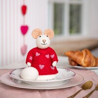 Sjaal met een Verhaal - Decoratie Muis Sweetheart Rood
