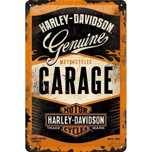 Harley Davidson Garage Tin Sign - Nostalgic Art 