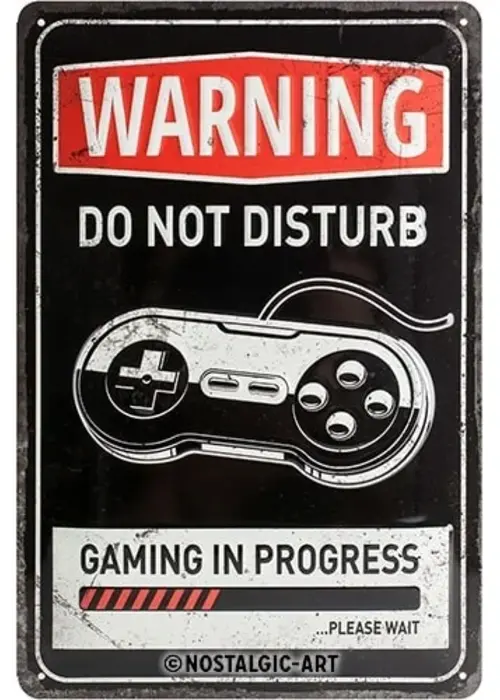 Nostalgic Art Gaming in progress Tin Sign - Nostalgic Art