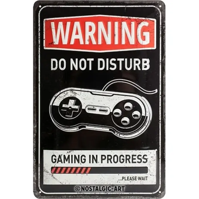 Nostalgic Art - Gaming in progress Tin Sign