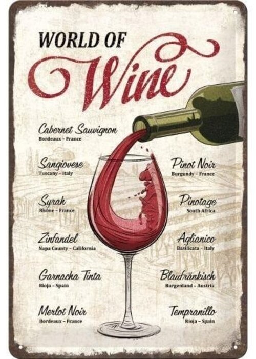 Nostalgic Art World of Wine Tin Sign - Nostalgic Art