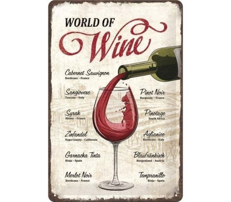 Nostalgic Art - World of Wine Tin Sign