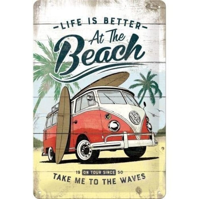 Nostalgic Art VW Bulli Beach Tin Sign - Nostalgic Art