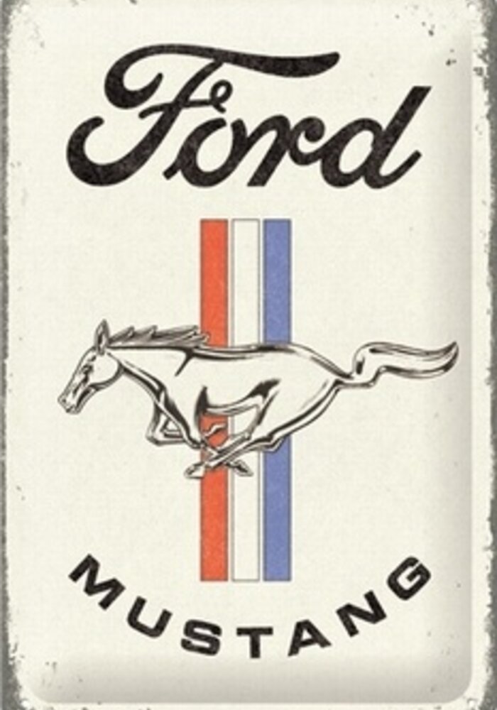 Nostalgic Art - Ford Mustang - Horse & Stripes Logo Tin Sign