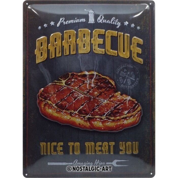 Nostalgic Art - Barbecue Metalen Wandbord - Nice To Meat You
