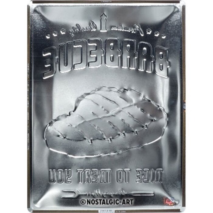 Nostalgic Art - Barbecue Metalen Wandbord - Nice To Meat You