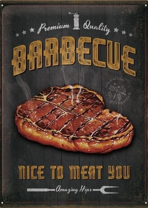 Nostalgic Art Barbecue Nice To Meat You Tin Sign - Nostalgic Art