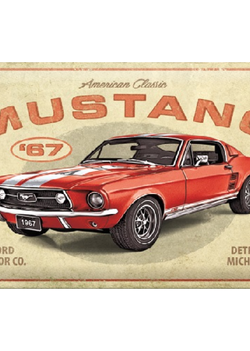 Nostalgic Art Ford Mustang - GT 1967 Red Tin Sign - Nostalgic Art