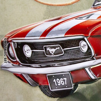 Nostalgic Art - Ford Mustang - GT 1967 Red Tin Sign