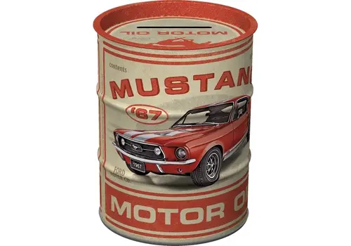 Nostalgic Art Money Box Oil Barrel Ford Mustang - GT 1967 Motor Oil- Nostalgic Art