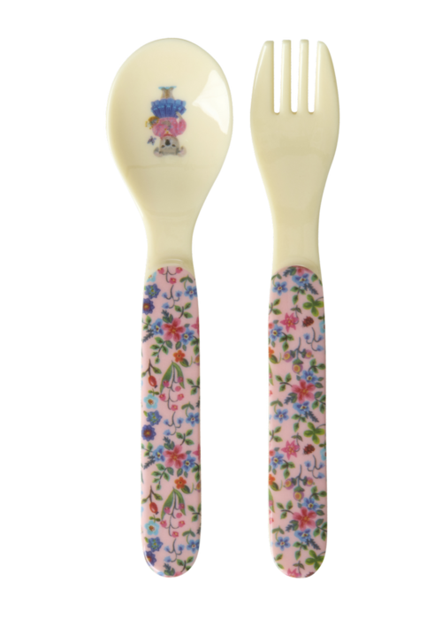 RICE Kinder Lepel en Vork - Roze - Nathalie Lété - RICE