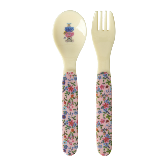 RICE Kinder Lepel en Vork - Roze - Nathalie Lété - RICE