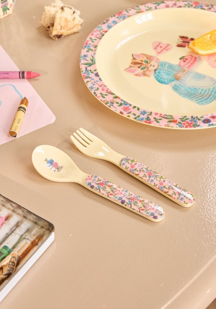 RICE -  Kinder Lepel en Vork - Roze - Nathalie Lété