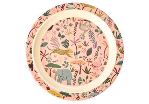 rice Kinderbord Coral with All Over Jungle Animals Print - RICE