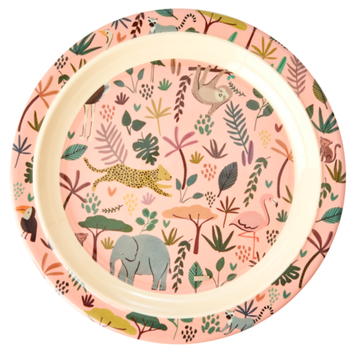 Kinderbord Coral with All Over Jungle Animals Print - RICE  Kinderbord Coral with All Over Jungle Animals Print - RICE