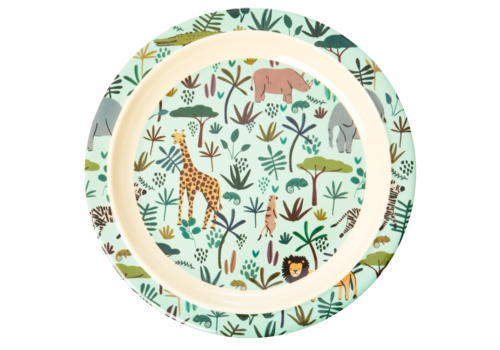 rice Kinderbord Geen with All Over Jungle Animals Print - RICE