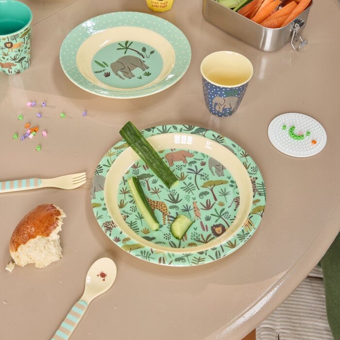 RICE -  Kinderbord - Green All Over Jungle Animals (OP=OP!)