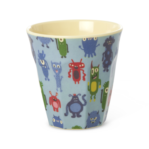 Middelgroot Beker met Monster Print - RICE  Middelgroot Beker met Monster Print - RICE