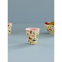 RICE -  Middelgroot Beker with Sweet Jungle Print - Pink