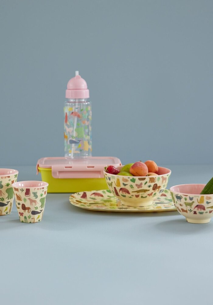 RICE -  Middelgroot Beker with Sweet Jungle Print - Pink