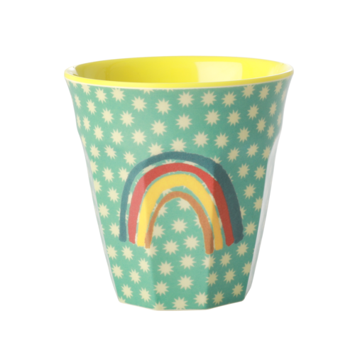 Middelgroot beker met Regenboog en sterren - RICE  Middelgroot beker met Regenboog en sterren - RICE