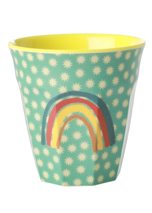 RICE Middelgroot beker met Regenboog en sterren - RICE