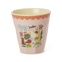 RICE -  Middelgroot beker Pink Wildlife Print