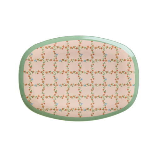 Dinerbord - Checkered Stencil Print - rice 