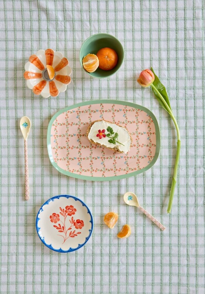 rice - Dinerbord - Checkered Stencil Print