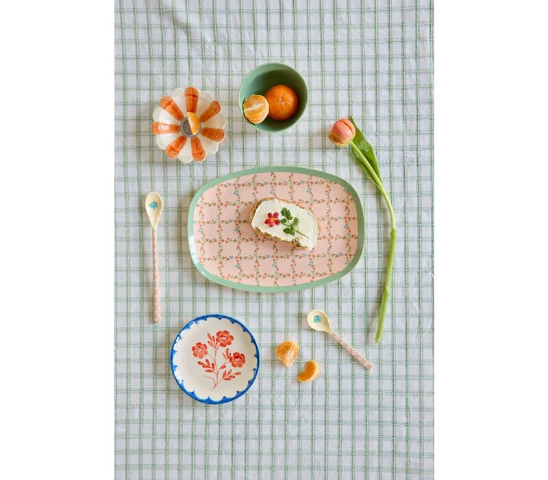 rice - Dinerbord - Checkered Stencil Print
