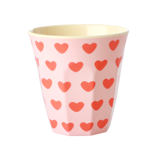 Middelgroot beker Sweet Hearts print - RICE  Middelgroot beker Sweet Hearts print - RICE