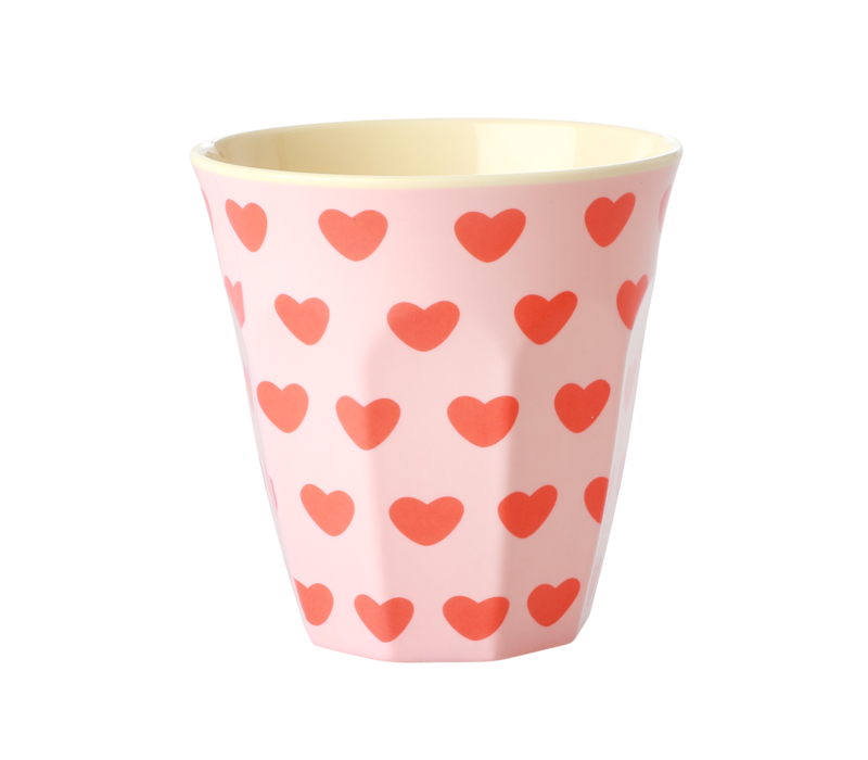 RICE -  Middelgroot beker Sweet Hearts print