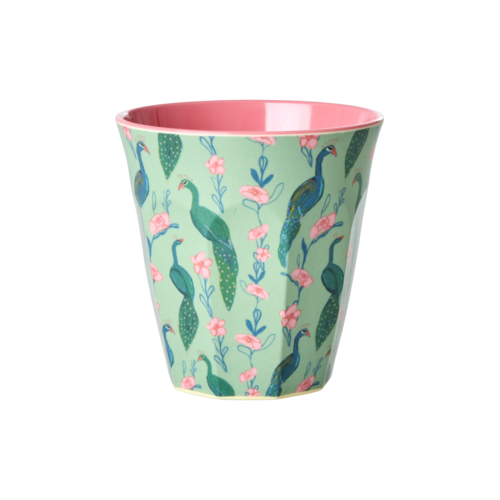 Middelgroot beker Peacock Power print - RICE 