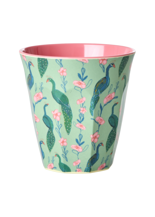 RICE Middelgroot beker Peacock Power print - RICE