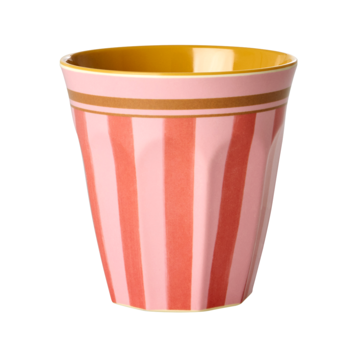 RICE Middelgroot beker  Organic Stripes print - RICE