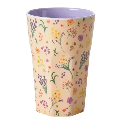 Grote Beker - Wild Flower print - rice 