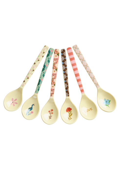 RICE Set 6 Theelepels - "All You Need is Love and..." prints - RICE