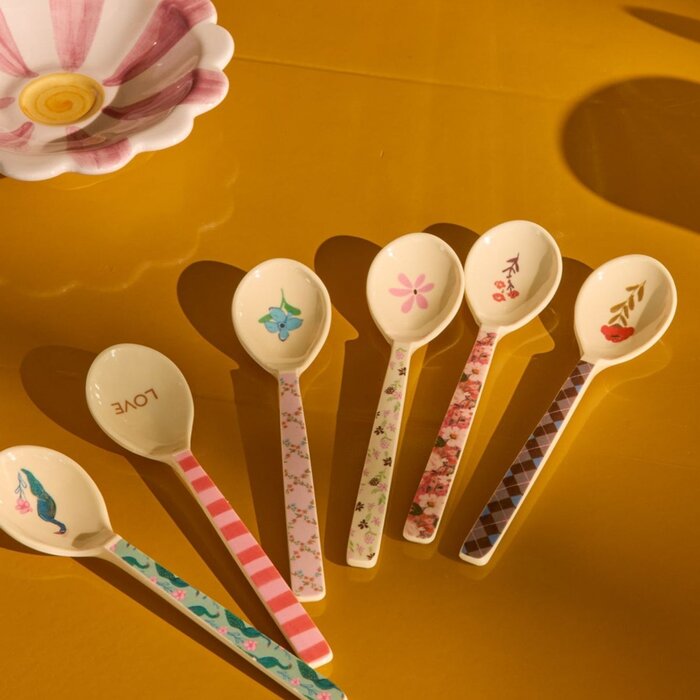 RICE Set 6 Theelepels - "All You Need is Love and..." prints - RICE