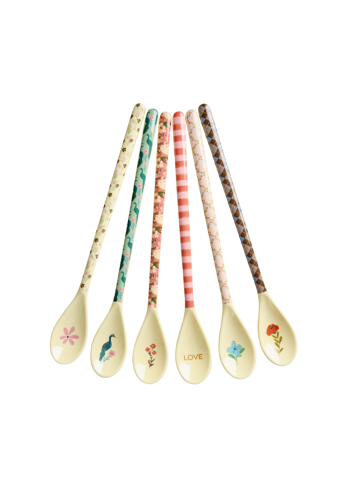 RICE Set 6 lange lattelepels - "All You Need is Love and..." prints - RICE