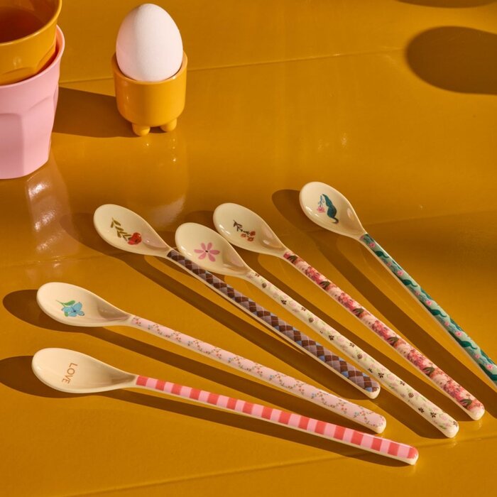 RICE Set 6 lange lattelepels - "All You Need is Love and..." prints - RICE