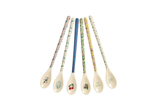 rice Set 6 lange lattelepels - Show Your True Colors Prints - RICE