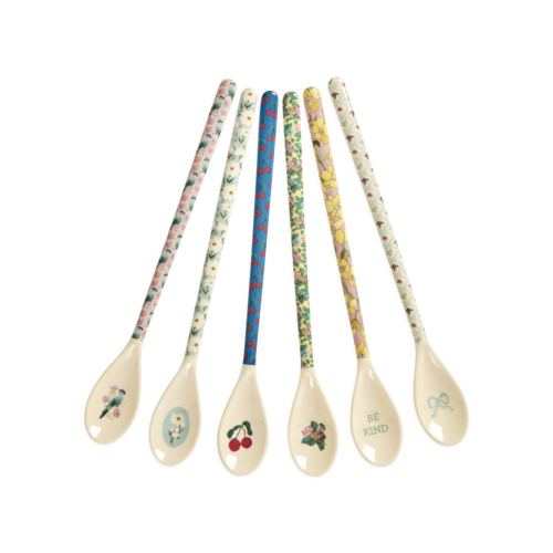 Set 6 lange lattelepels - Show Your True Colors Prints - RICE 